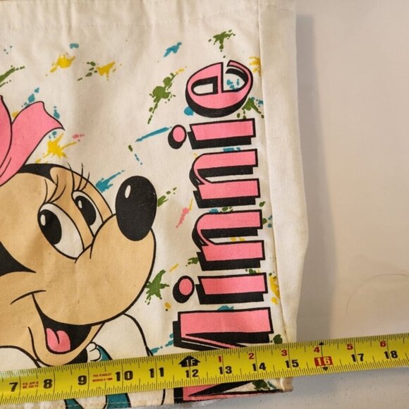 Vintage 90s Disney Minnie Mouse Pink Vinyl Tote Beach Bag Made in USA 1990s Rare - Picture 7 of 10